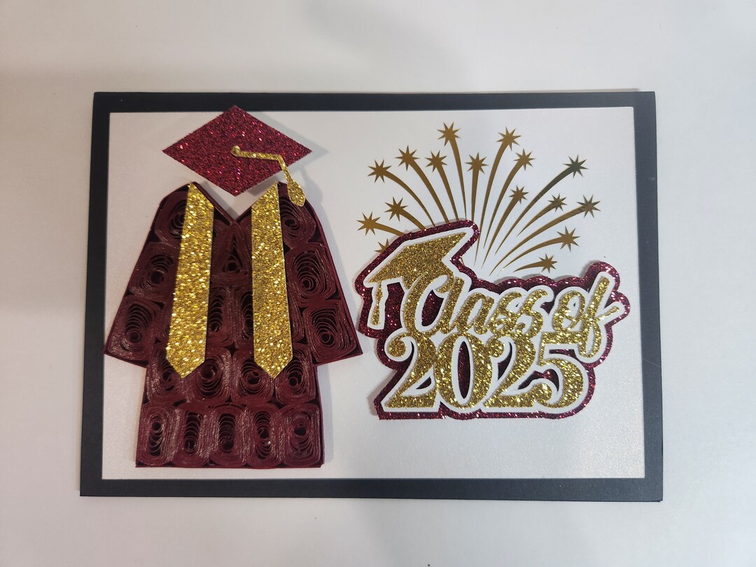 Personalized Custom Quilled Graduation Cap and Gown Handmade Card Class of 2026, 2027, 2025 | MakerPlace by Michaels Personalized Custom Quilled Graduation Cap and Gown Handmade Card Class of 2026, 2027, 2025 | MakerPlace by Michaels